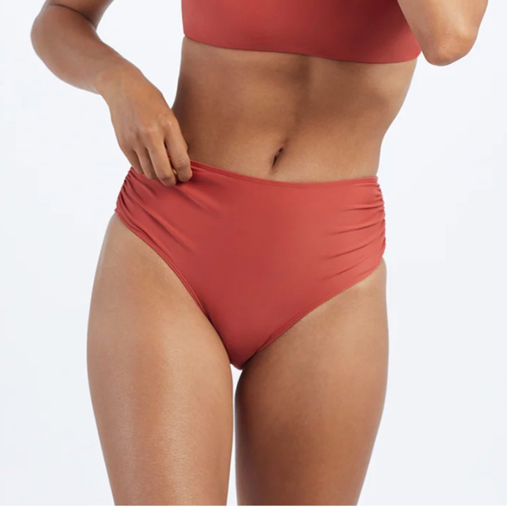 NWT Summersalt The Ruched High Leg High Rise Bikini Terracotta 6
